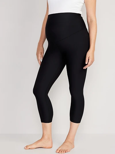 Maternity Full-Panel PowerSoft Crop Leggings