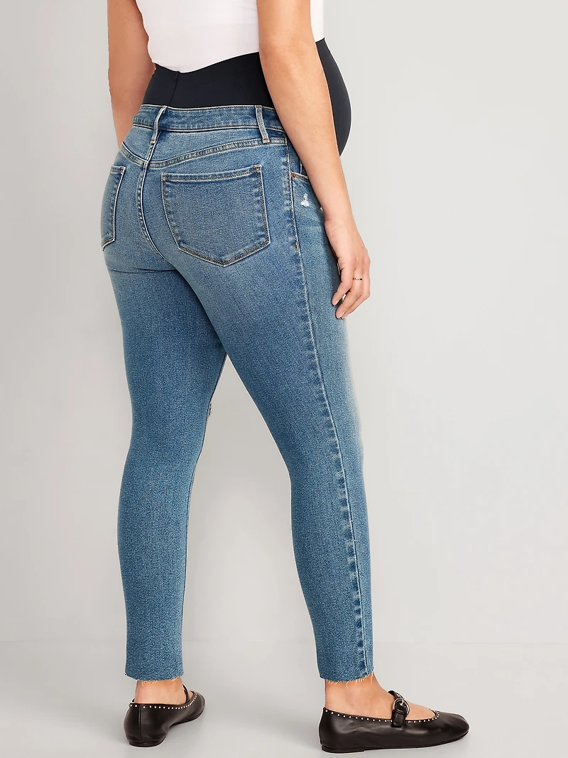 Maternity Premium Full Panel Rockstar Super Skinny Ripped Jeans
