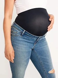 Maternity Premium Full Panel Rockstar Super Skinny Ripped Jeans