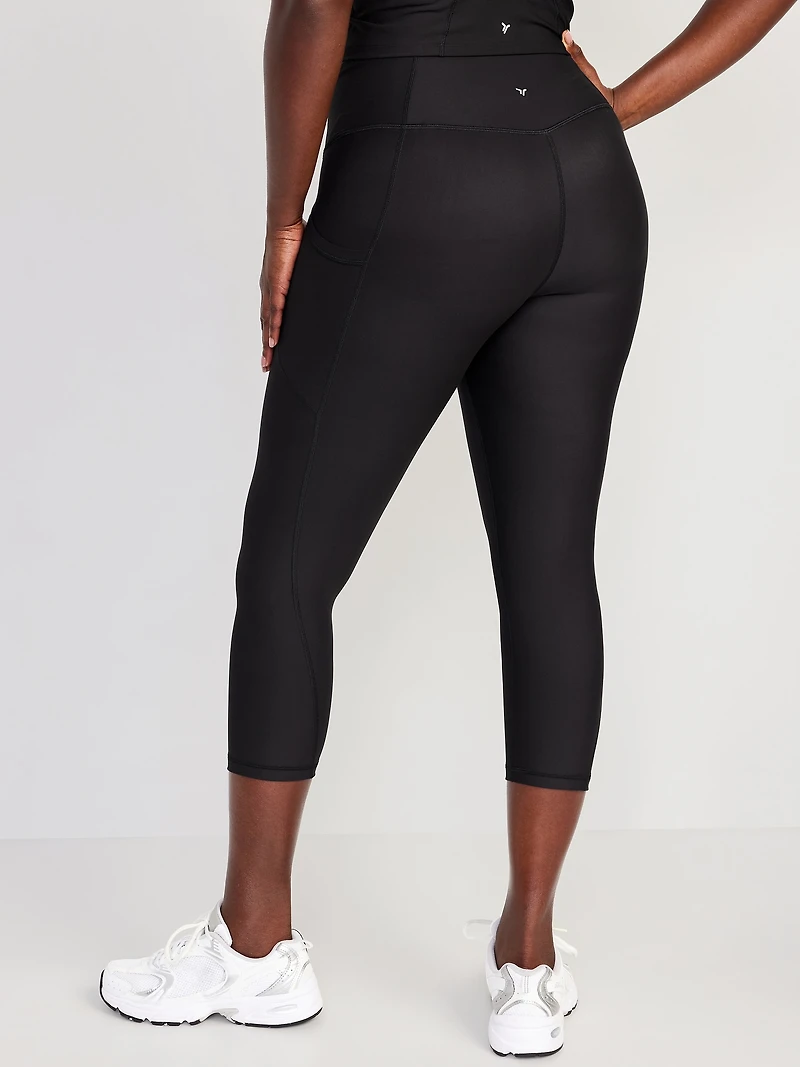 High-Waisted PowerSoft Crop Pocket Leggings