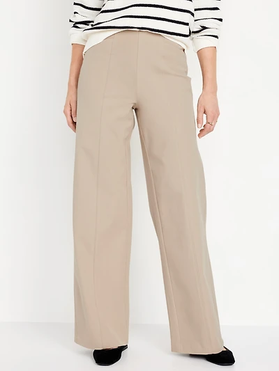 High-Waisted Pull-On Pixie Super Wide-Leg Pants