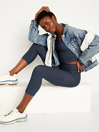 High-Waisted PowerSoft Crop Pocket Leggings