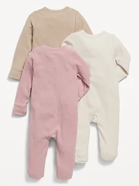 2-Way-Zip Sleep & Play Footed One-Piece 3-Pack for Baby