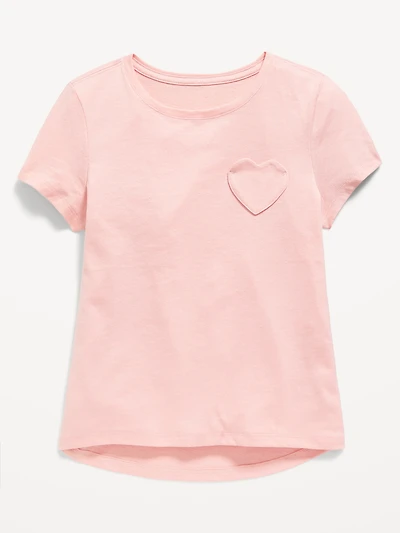 Softest Heart-Pocket T-Shirt for Girls