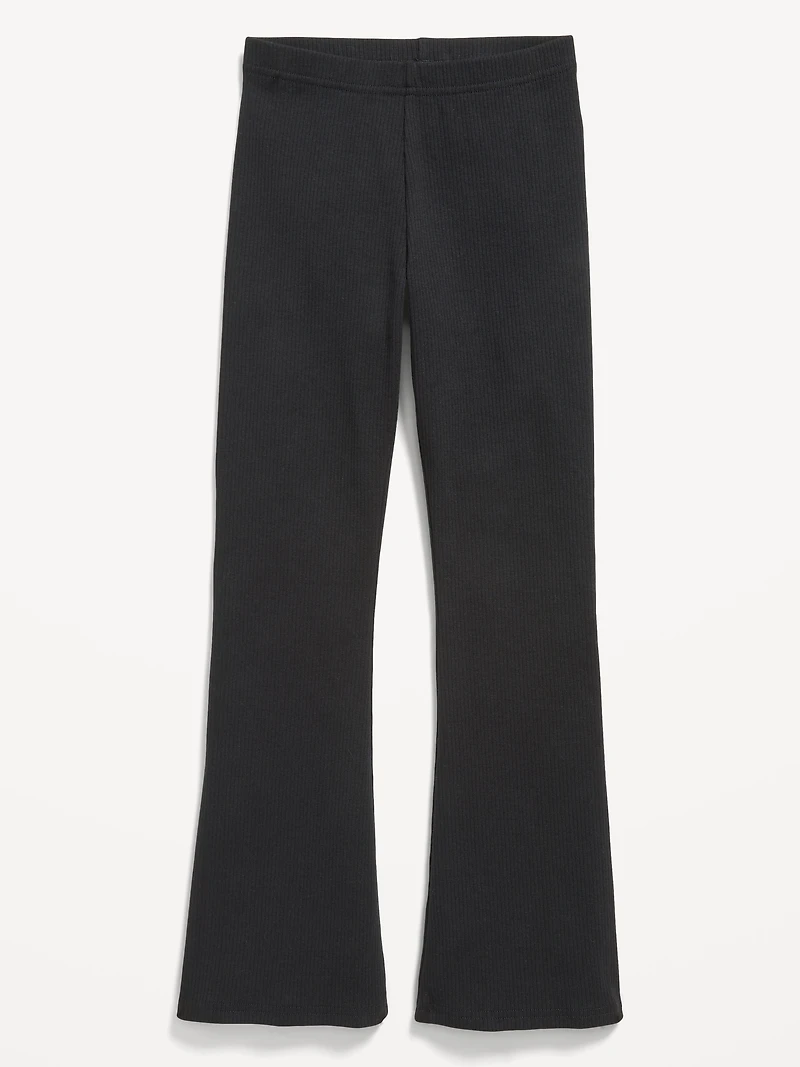 Full-Length Ribbed Flared Leggings for Girls
