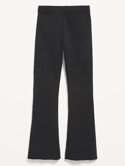 Full-Length Ribbed Flared Leggings for Girls