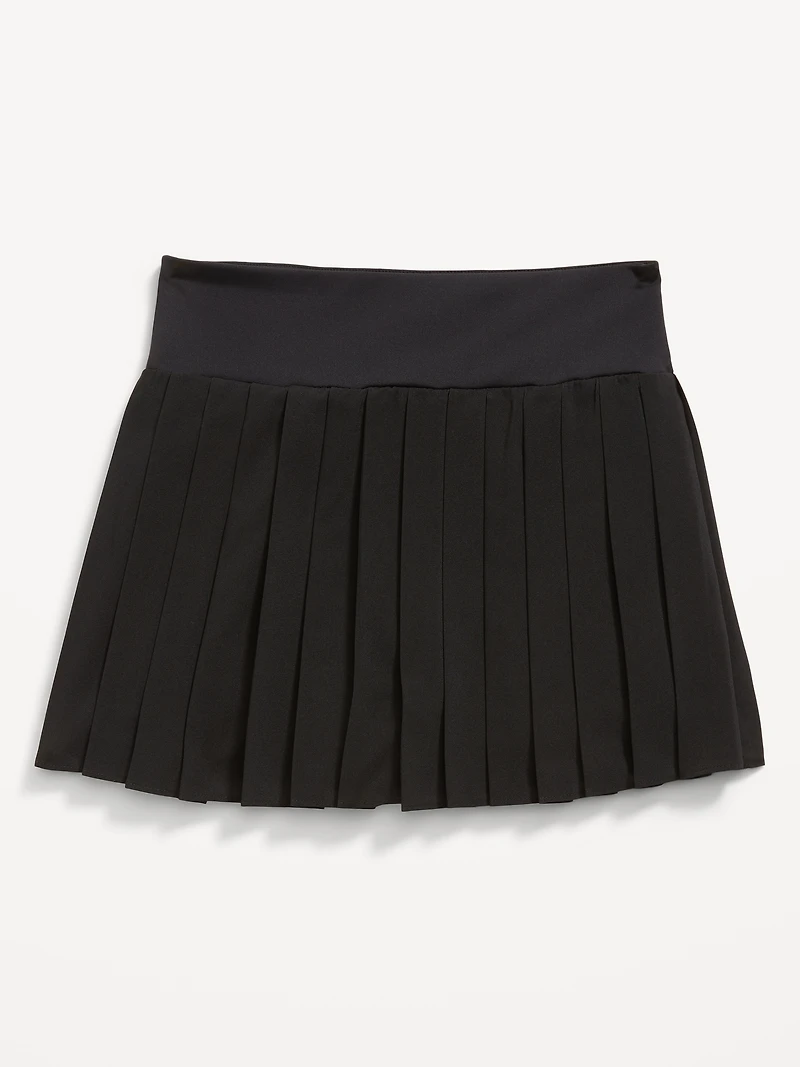 High-Waisted Pleated Performance Skort for Girls