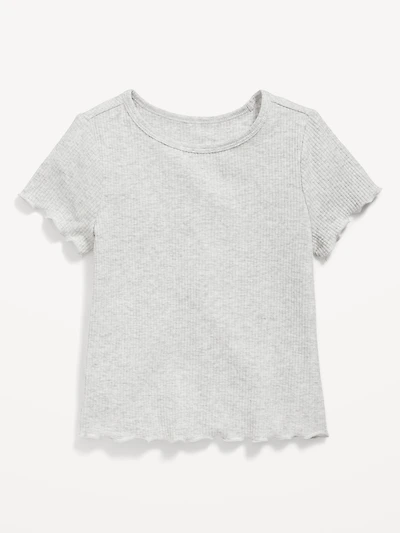 Short-Sleeve Lettuce-Edge T-Shirt for Toddler Girls