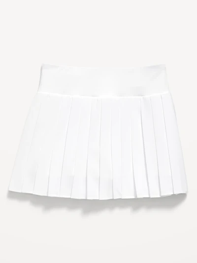 High-Waisted Pleated Performance Skort for Girls