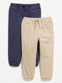 Functional-Drawstring Jogger Pants 2-Pack for Toddler Boys