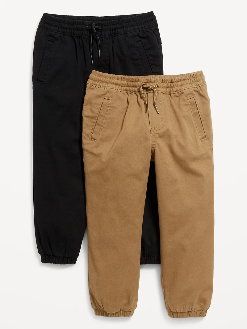 Functional-Drawstring Jogger Pants 2-Pack for Toddler Boys