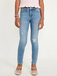 High-Waisted Rockstar 360° Stretch Ripped Jeggings for Girls