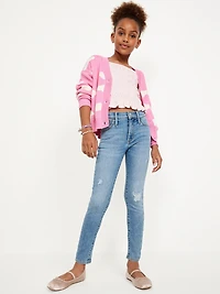 High-Waisted Rockstar 360° Stretch Ripped Jeggings for Girls