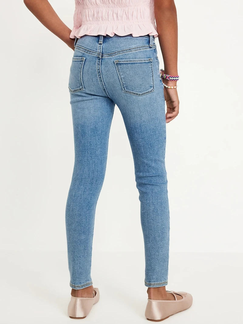 High-Waisted Rockstar 360° Stretch Ripped Jeggings for Girls