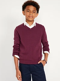 School Uniform Solid V-Neck Sweater for Boys