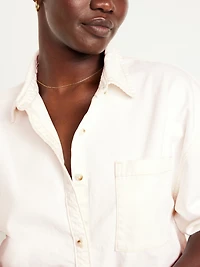 Boyfriend Button-Down Jean Tunic