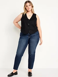 High-Waisted Button-Fly OG Straight Ankle Jeans