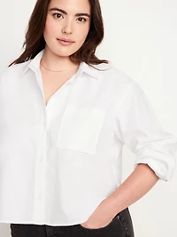 Cropped Button-Down Oxford Shirt