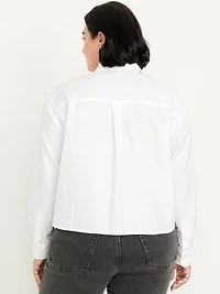 Cropped Button-Down Oxford Shirt