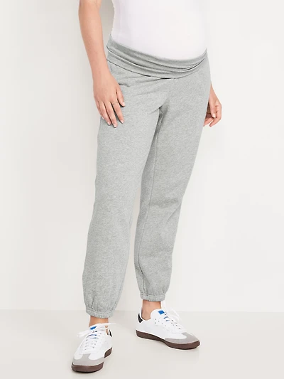 Maternity Rollover-Waist Jogger Sweatpants