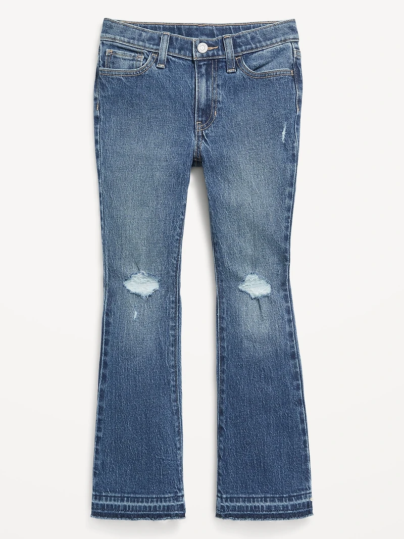 High-Waisted Ripped Flare Jeans for Girls