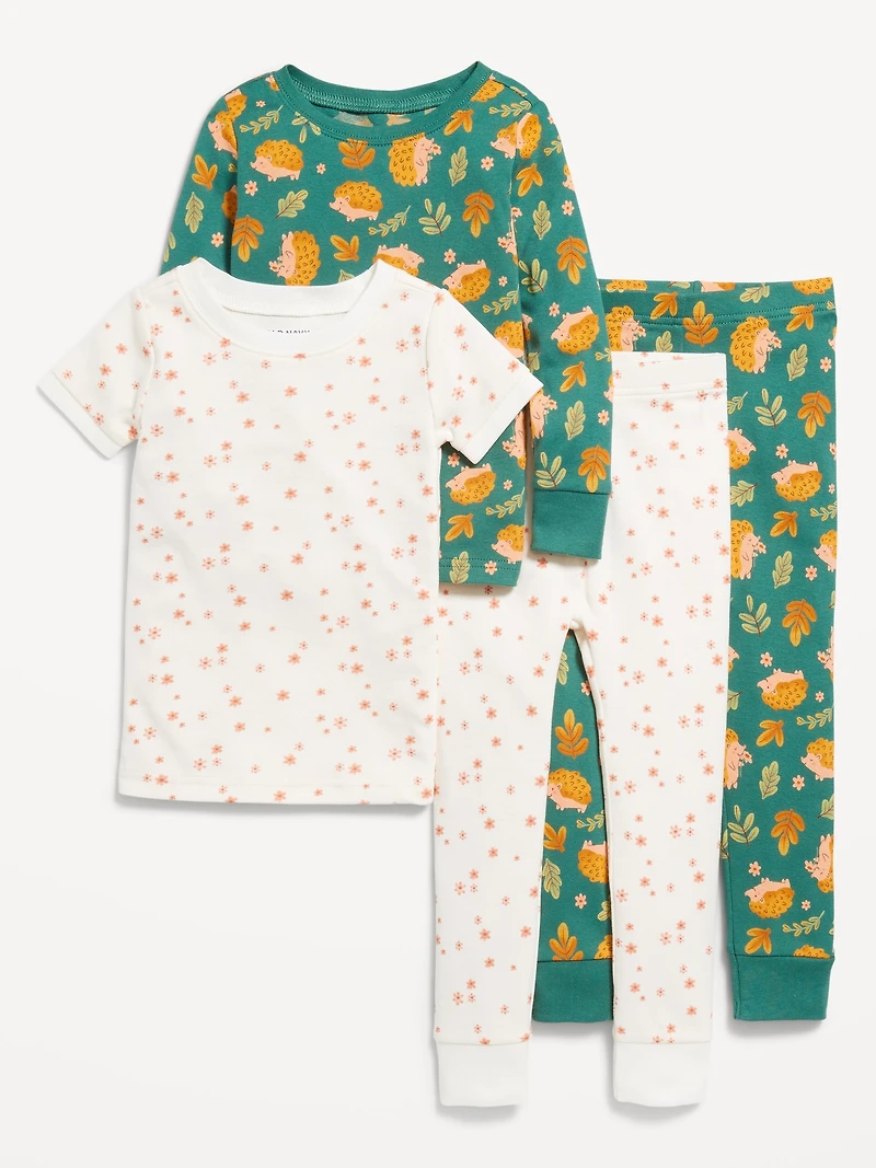 Snug-Fit Pajama 4-Piece Set for Toddler & Baby