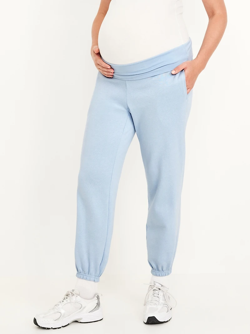 Maternity Rollover-Waist Jogger Sweatpants