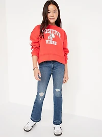 High-Waisted Ripped Flare Jeans for Girls