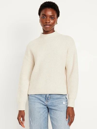 SoSoft Cropped Mock-Neck Sweater