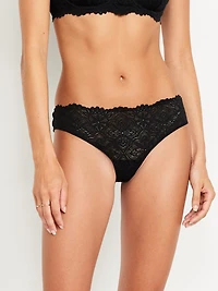 Mid-Rise Lace Bikini Underwear