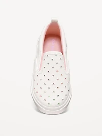 Faux-Leather Slip-On Sneakers for Toddler Girls