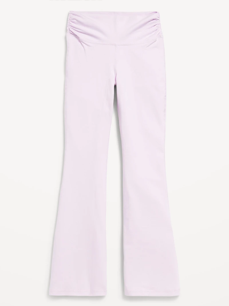 High-Waisted PowerChill Side-Ruched Flared Leggings for Girls
