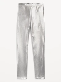 Shiny Foil Print Leggings for Girls