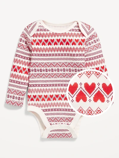 Unisex Long-Sleeve Printed Bodysuit for Baby