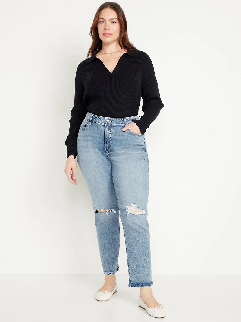 Curvy High-Waisted OG Straight Ankle Jeans