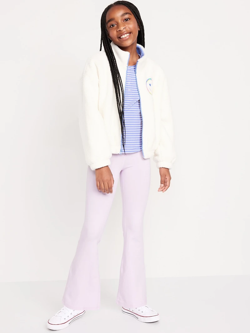 High-Waisted PowerChill Side-Ruched Flared Leggings for Girls