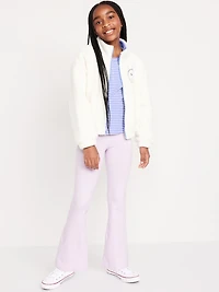 High-Waisted PowerChill Side-Ruched Flared Leggings for Girls