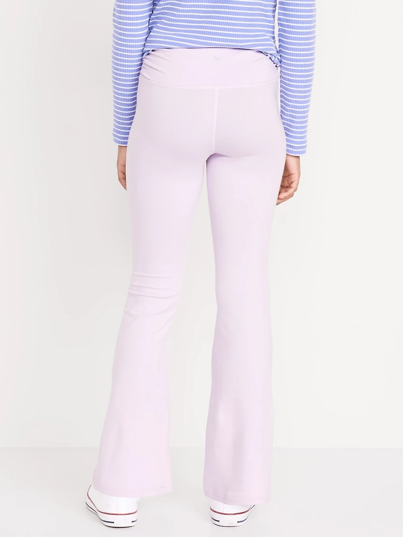 High-Waisted PowerChill Side-Ruched Flared Leggings for Girls