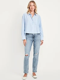 High-Waisted Velvet OG Straight Ankle Pants