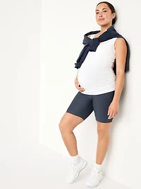 Maternity Full-Panel PowerSoft Biker Shorts -- 8-inch inseam
