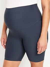 Maternity Full-Panel PowerSoft Biker Shorts -- 8-inch inseam