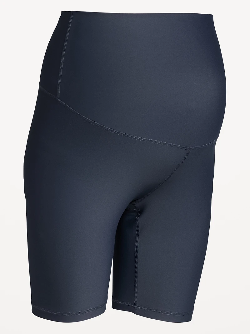 Maternity Full-Panel PowerSoft Biker Shorts -- 8-inch inseam