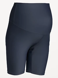 Maternity Full-Panel PowerSoft Biker Shorts -- 8-inch inseam