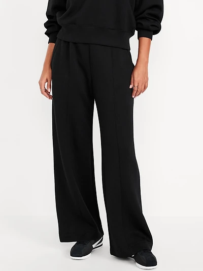 High-Waisted Bounce Fleece Wide-Leg Sweatpants