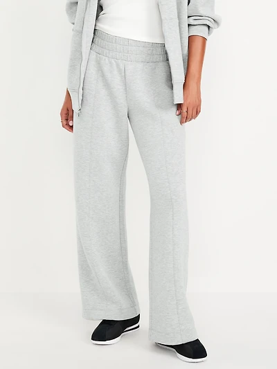 High-Waisted Bounce Fleece Wide-Leg Sweatpants