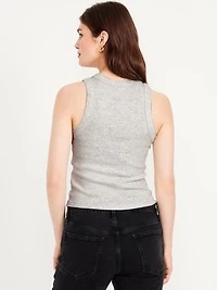 Snug Rib-Knit Crop Tank Top