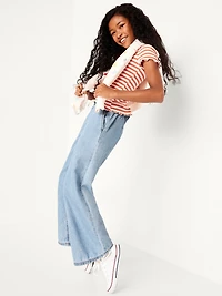 High-Waisted Baggy Wide-Leg Pull-On Jeans for Girls