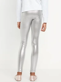 Shiny Foil Print Leggings for Girls