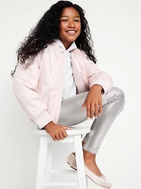 Shiny Foil Print Leggings for Girls