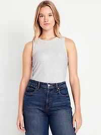 Snug Rib-Knit Crop Tank Top